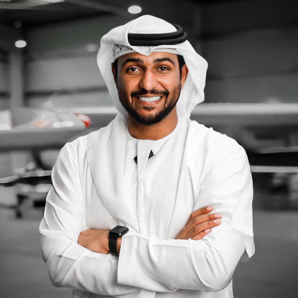 Alharath Bin Sama in a hangar